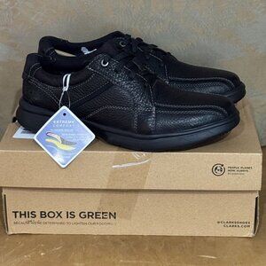 Clarks Bradley Walk Men’s Shoes 10M Black Tumbled Leather Comfort Oxfords 👞